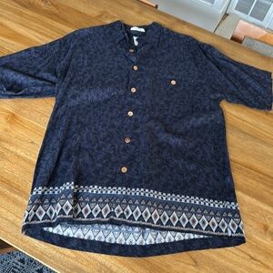 Blue Rayon Button Down